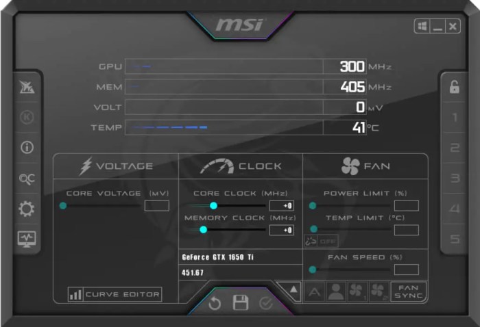 Suhu afterburner msi